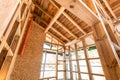 Wooden frame of a new house under construction Royalty Free Stock Photo