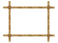 Wooden frame of old bamboo sticks. Royalty Free Stock Photo