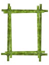 Wooden frame of old bamboo sticks. Royalty Free Stock Photo