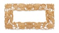 The wooden frame, pattern of flower carved on white background Royalty Free Stock Photo