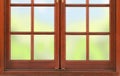 Wooden frame for a window with frosted glass Royalty Free Stock Photo