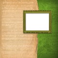 Wooden frames on the abstract musical background Royalty Free Stock Photo