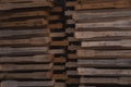 Wooden frames for hives are stacked. Empty frames for the bee hives to the apiary. Wooden board