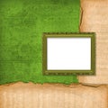 Wooden frames on the musical background Royalty Free Stock Photo