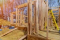 Wooden framing of a home, full frame new construction of a new house framing of a home, full frame Royalty Free Stock Photo