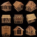 Wooden framing house set