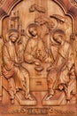 Wooden fresco with Saints Royalty Free Stock Photo