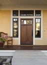 Wooden front door of a home Royalty Free Stock Photo