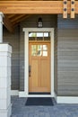 Wooden Front Door of a Home Royalty Free Stock Photo