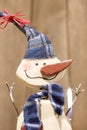 Wooden Frosty the snowman Royalty Free Stock Photo