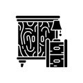 Wooden furniture black glyph icon