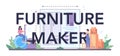 Wooden furniture maker or designer typographic header. Wood furniture Royalty Free Stock Photo