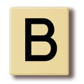 Wooden game tile with the letter B