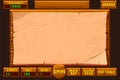 The wooden game user interface is cartoon-style with basic buttons for your Game development. Casino slot machine game