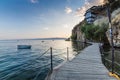 Wooden gangplank over Lake Ohrid