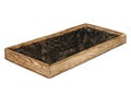 Wooden garden bed for growing herbs and vegetables. Watercolor element