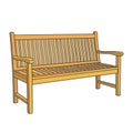 Wooden garden bench vector illustration Royalty Free Stock Photo