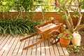 Wooden garden cart Royalty Free Stock Photo