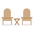 Wooden Garden Chairs And Table Royalty Free Stock Photo