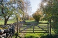 Wooden gate in a colorful landscape Royalty Free Stock Photo