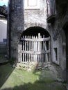 Wooden gate doorway in Italian village