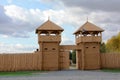 Wooden gate. Fortification Royalty Free Stock Photo