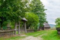 Wooden gate from the Ilea House and, Maramures Village Museum, Romania