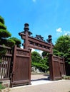 wooden gate in Nan lian garden diamond hill Kowloon hongkong historical park