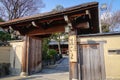 Wooden gate of palace in Kyoto, Japan