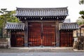 Wooden gate of traditional house in Kyoto, Japan