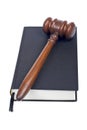 Wooden gavel and law book Royalty Free Stock Photo