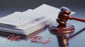The gavel with documents.AI generated image Royalty Free Stock Photo