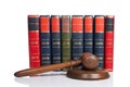 Wooden Gavel And Old Law Books