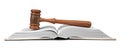 Gavel Over the Opened Law Book Royalty Free Stock Photo