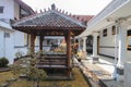 wooden gazebo in the backyard Royalty Free Stock Photo