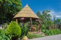 Wooden Gazebo in backyard or in garden Royalty Free Stock Photo