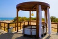 Beach Wooden Gazebo, Summer Holidays, Travel Portugal, Wood Canopy Royalty Free Stock Photo