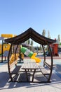 Landscaping gazebo pavilion in park. Royalty Free Stock Photo