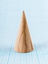 Wooden geometric shape cone