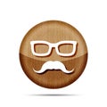 wooden glasses with mustaches icon