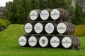 Wooden Glenlivet whisky barrels