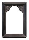 Wooden gothic frame for paintings, mirrors or photo isolated on white background. Design element with clipping path Royalty Free Stock Photo