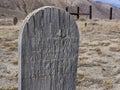 Wooden grave marker in the desert Royalty Free Stock Photo