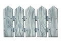 Wooden, gray fence made of planks. Watercolor illustration, isolated object from a large set of Lavender SPA. For the Royalty Free Stock Photo