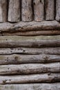 Wooden gray pattern. Logs horizontal wall rustic natural
