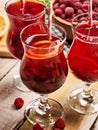 On wooden are group ice cold beverage glass with berries . Royalty Free Stock Photo
