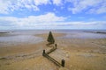 Wooden groynes on sand and shingle beach