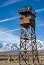 Wooden guard tower for Manzanar concentration camp California