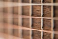 Wooden guitar strings closeup Royalty Free Stock Photo