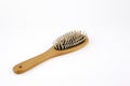 Wooden hair brush isolated on white background Royalty Free Stock Photo